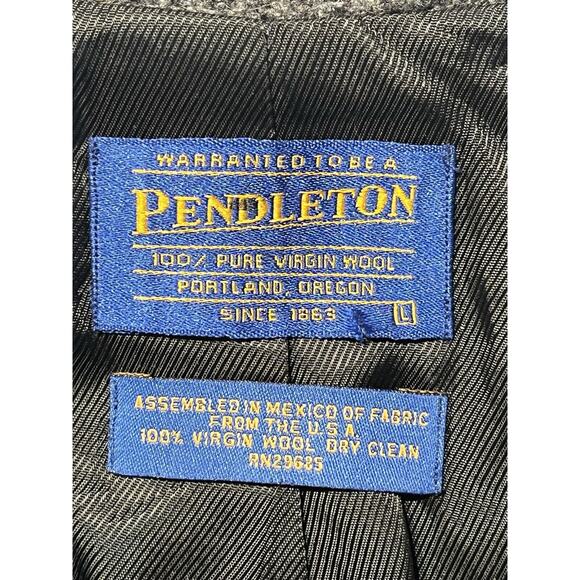 Pendleton 42R Gray Flanel Plaid Patch Pockets Action Back Blazer Sport Jacket - Picture 14 of 15